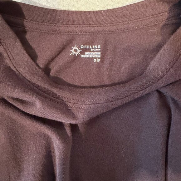 Aerie Offline Brown Cropped Tee Size S - Picture 5 of 7
